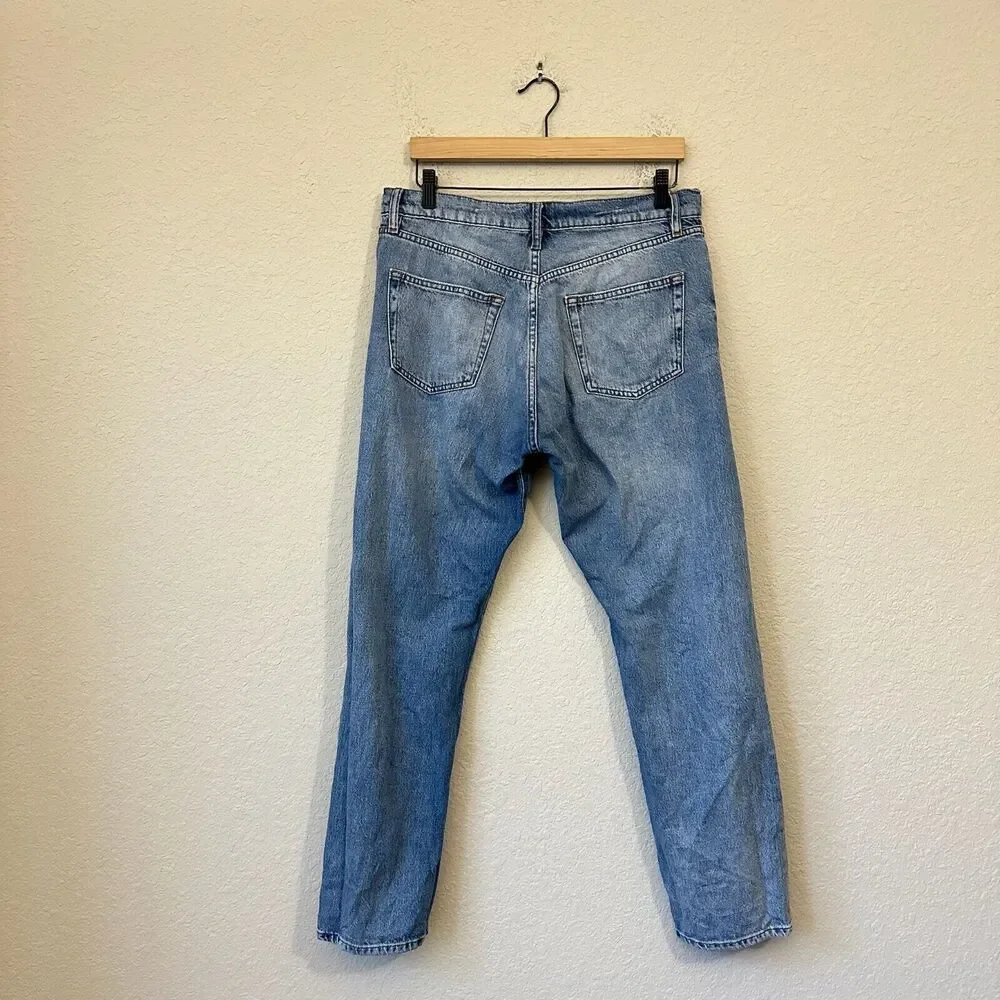 FRAME Le Slouch Straight Leg Low Rise Jeans in Iceberg Distressed - Picture 5 of 15